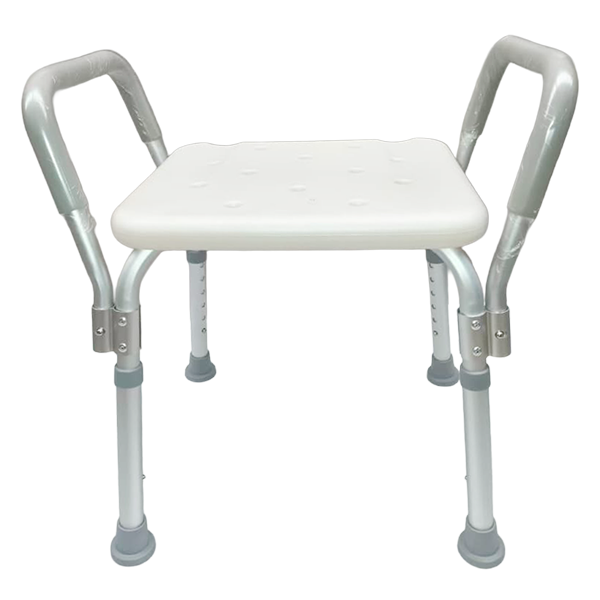  Banco para Ducha ReActiv de Aluminio sin Respaldo y con Brazos Desarmables, Blanco