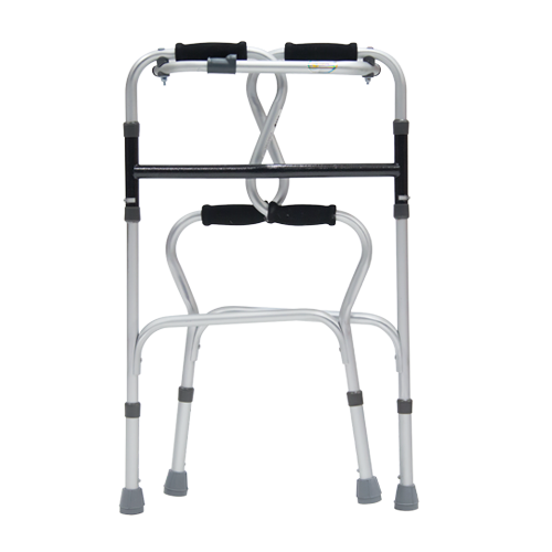 Andadera de Aluminio Recíproca Doble Apoyo - Plegable - Gris