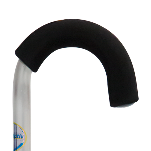 Bastón de Aluminio de 1 Apoyo - Mango Curvo - Negro