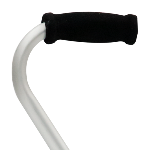 Bastón de Aluminio de 4 Apoyos - Cuello Ganso - Base Metálica Negra