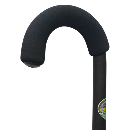 Bastón de Aluminio Esmaltado - Mango Curvo - Negro Mate Texturizado