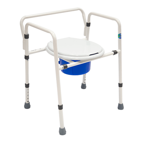 Cómodo de Acero Extra Resistente - Respaldo Removible - Esmaltado Blanco