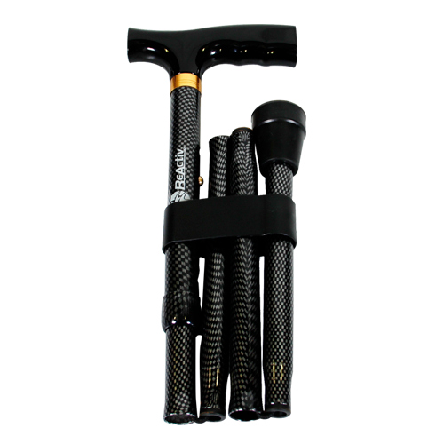 Bastón de Aluminio de 1 Apoyo - Mango Alemán - Plegable - Gris Grafito