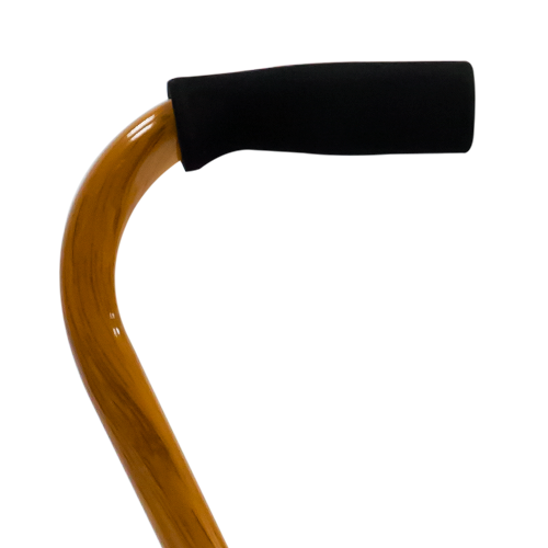 Bastón de Aluminio de 4 Apoyos de Lujo - Base Metálica - Imitación Madera Maple