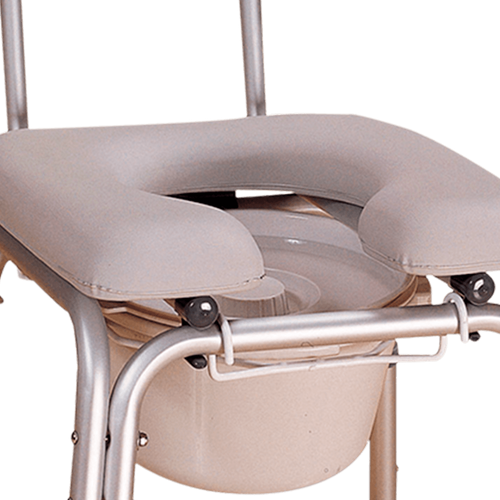 Silla Cómodo Ducha de Aluminio sin Ruedas - Acojinado Tipo Herradura - Gris