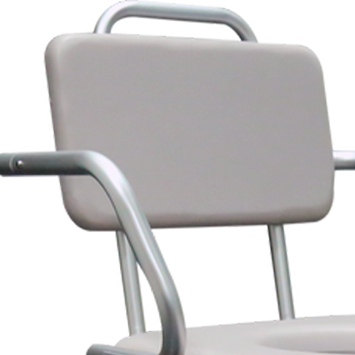 Silla Cómodo Ducha de Aluminio - Acojinado Tipo Herradura con Brazos Abatibles - Gris 