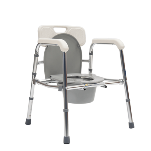 Cómodo de Aluminio con Respaldo - Plegable - Acabado Brillante