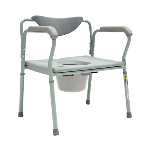 Cómodo de Acero Bariátrico Extra-Ancho con Respaldo Acojinado - Gris