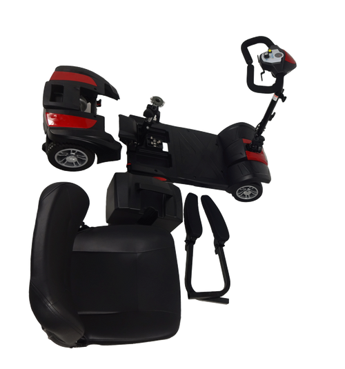 Scooter Compacto 4 Ruedas Desarmable - Rojo