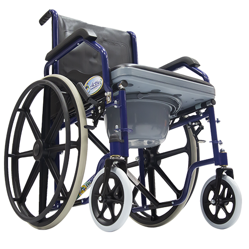 Silla de Ruedas con Cómodo Integrado - Brazos Flip-Up y Descansapies Abatibles