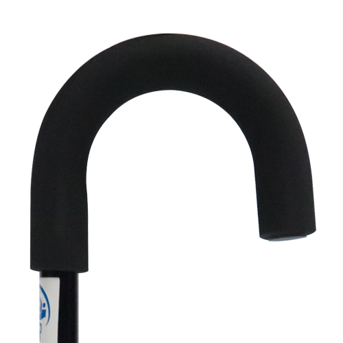 Bastón de Aluminio de 1 Apoyo Mango Curvo Acojinado - Negro