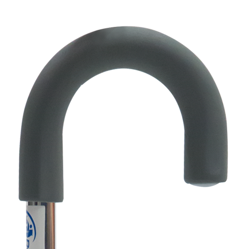Bastón de Aluminio de 1 Apoyo Mango Curvo Acojinado - Acabado Brillante