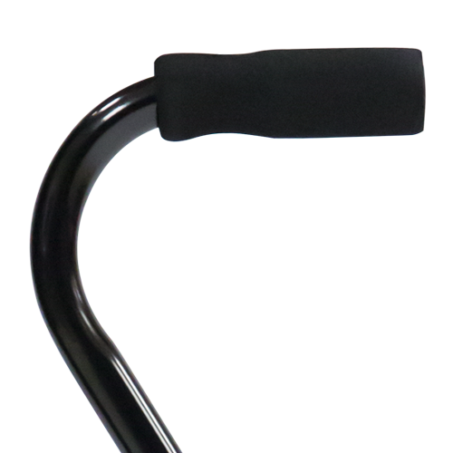 Bastón de Aluminio de 1 Apoyo Mango Cuello de Ganso - Negro