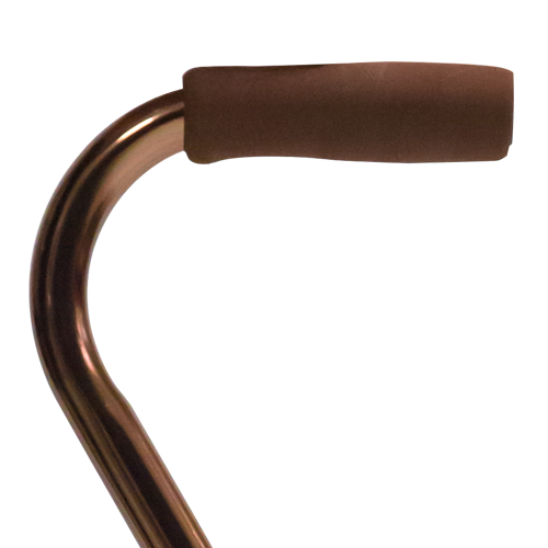 Bastón de Aluminio de 1 Apoyo Mango Cuello de Ganso - Bronce
