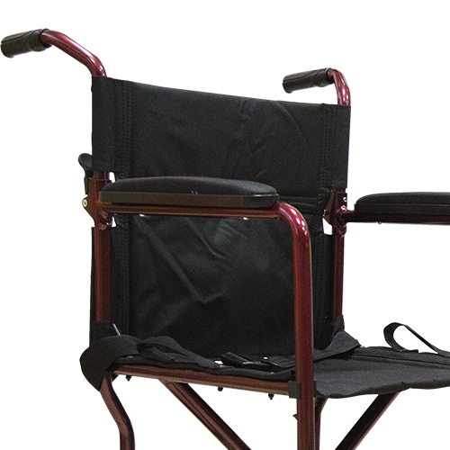 Silla de Ruedas de Aluminio Tipo Traslado - Tapicería Nylon - Tinto