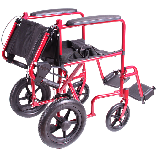 Silla de Ruedas de Aluminio Tipo Traslado de Lujo - Ruedas Traseras 12 pulgadas con freno