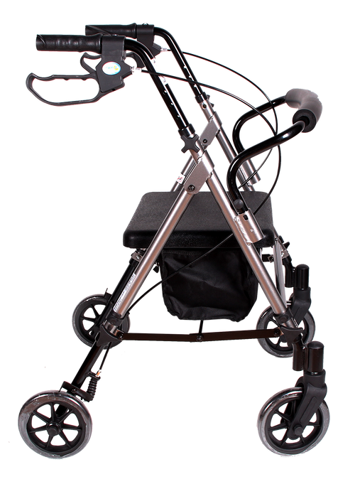 Andadera Rollator de Aluminio Ultra Compacta de Lujo - Gris