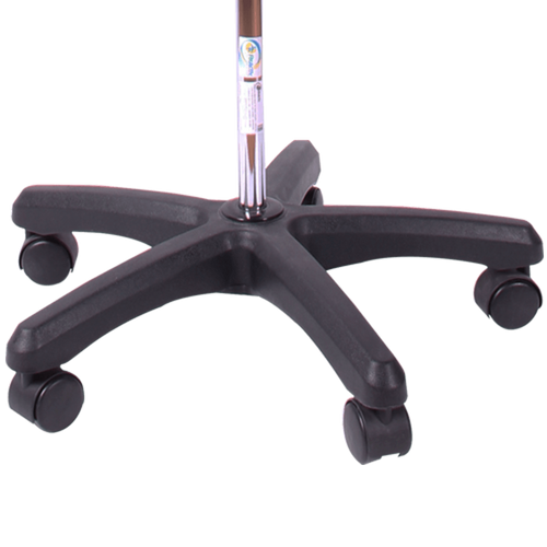 Portasueros Base Nylon 5 Apoyos con Portavenoclisis Doble - Cromado