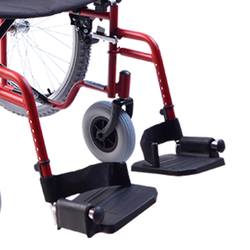 Silla de Ruedas Xtreme con Brazos FlipUp y Descansapies Abatibles y Desmontables - 18 pulgadas - Neumática - Rojo Fuego 