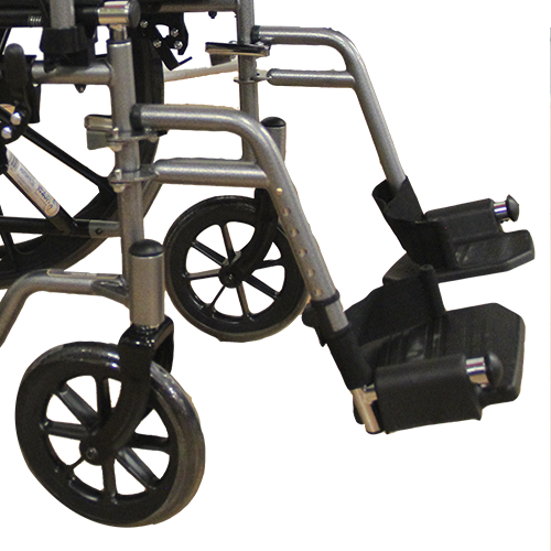 Silla de Ruedas  con Brazos FlipUp - Descansapies Abatibles y Desmontables - Platino