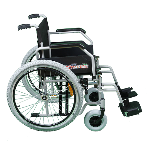 Silla de Ruedas Xtreme con Brazos FlipUp y Descansapies Abatibles y Desmontables - 20 pulgadas - Neumática - Bruma