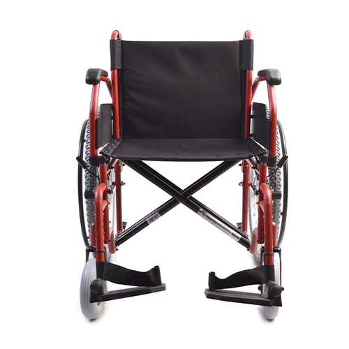 Silla de Ruedas Xtreme con Brazos FlipUp y Descansapies Abatibles y Desmontables - 20 pulgadas - Neumática - Rojo Fuego