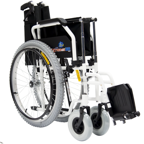 Silla de Ruedas Xtreme de Acero, con Freno - 20 pulgadas - Blanco Glaciar