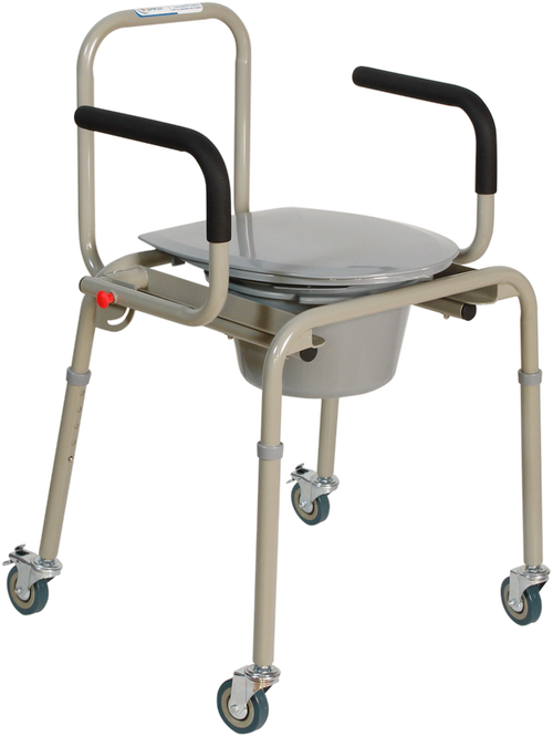 Silla Cómodo  de Acero con Ruedas Asiento - Gris