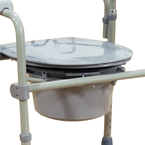 Cómodo de Acero - Plegable con Respaldo - Gris