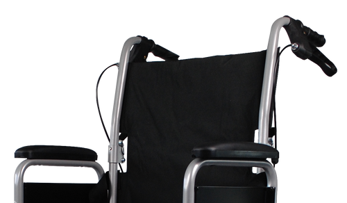 Silla de Ruedas  Forte de Traslado de Acero con Freno de Acompañante y Descansapies Desmontable - Color Plata