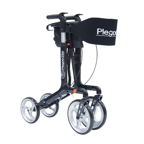 Andadera Rollator de Aluminio Plegable con Ruedas - Negro Perla