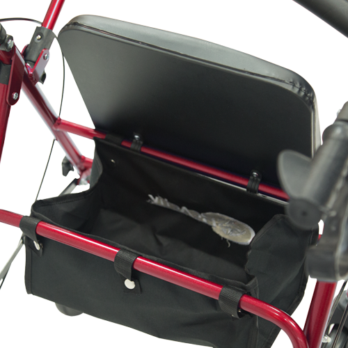 Andadera Rollator de Aluminio Ultra Compacta de Lujo con Ruedas - Rojo Brillante