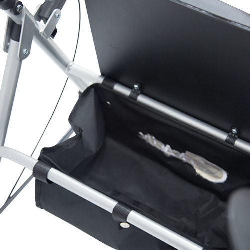 Andadera Rollator de Aluminio Ultra Compacta de Lujo con Ruedas - Gris Brillante