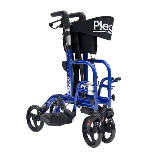 Andadera Rollator Travel de Aluminio Plegable - Con Descansapies - Azul