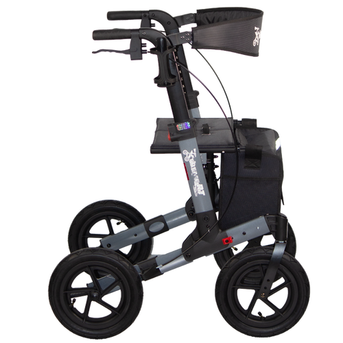  Andadera Xtreme Rollator de Aluminio,Ruedas Neumáticas de 12",Gris Plomo.