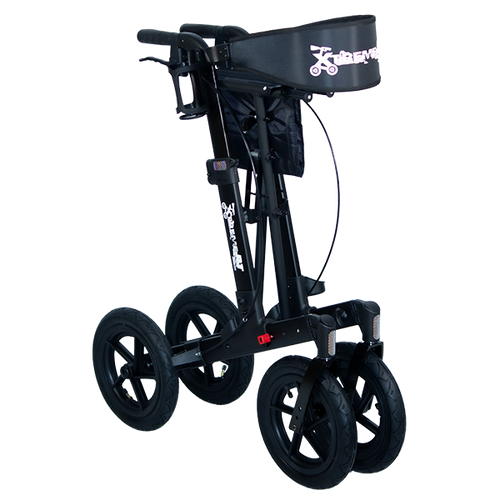  Andadera Xtreme Rollator de Aluminio,Ruedas Neumáticas de 12",Negro Obsidiana.