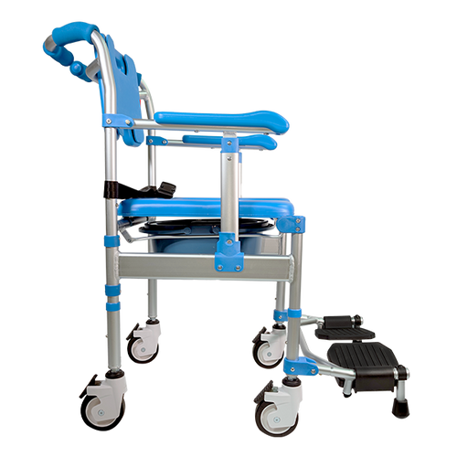 Silla Cómodo Ducha Bariátrica con Respaldo, Color Azul