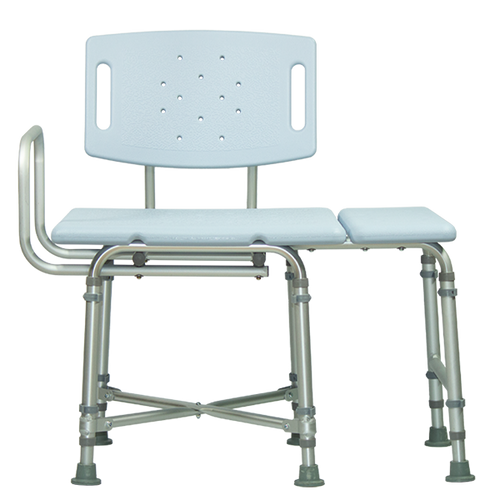  Banco Ducha Bariátrico de Aluminio Reforzado con Respaldo, Color Azul Celeste