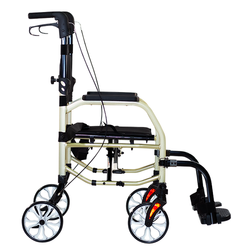  Silla de Ruedas Semi Bariátrica de Aluminio, Color Champagne 