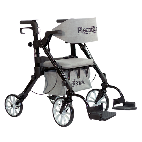 Rollator de Aluminio Híbrida, Color Gris Acerado