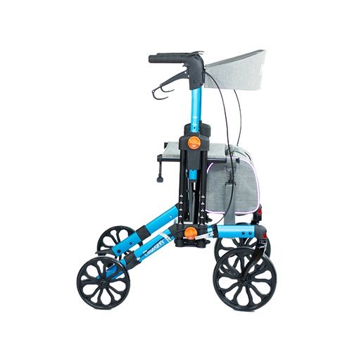  Rollator de Aluminio con Altura Ajustable, Color Azul Metálico 