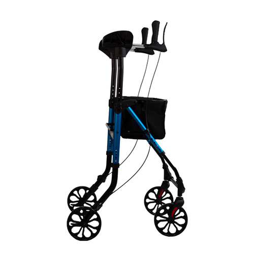  Rollator de Aluminio para Uso Interior, Color Azul Metálico