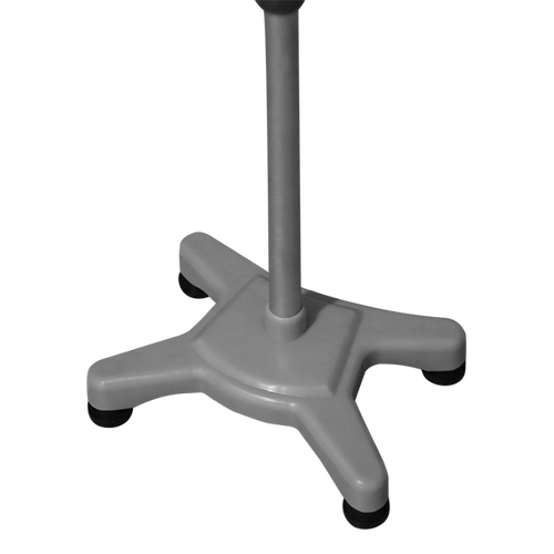 Bastón de Aluminio - de 4 Apoyos - Mango Cuello de Ganso - Base Plástica Gris