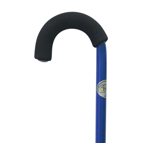 Bastón de Aluminio Esmaltado - Mango Curvo - Azul Brillante