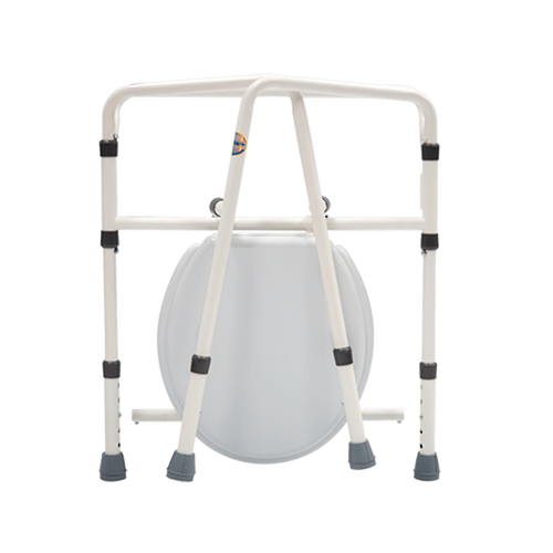 Cómodo de Acero Extra Resistente - Respaldo Removible - Esmaltado Blanco