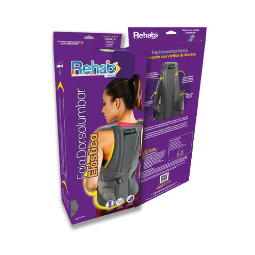  Faja Dorsolumbar Elástica Reforzada con Varillas de Aluminio ,Md