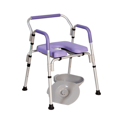 Cómodo de Aluminio para Ducha 4 en 1 Plegable con Respaldo - Púrpura