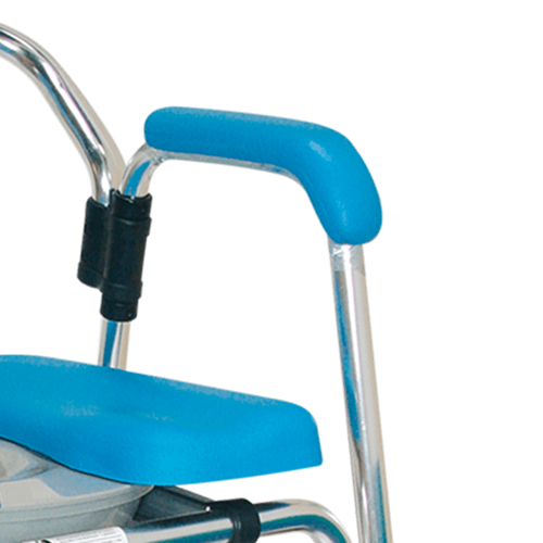 Cómodo de Aluminio para Ducha 4 en 1 Plegable con Respaldo - Azul