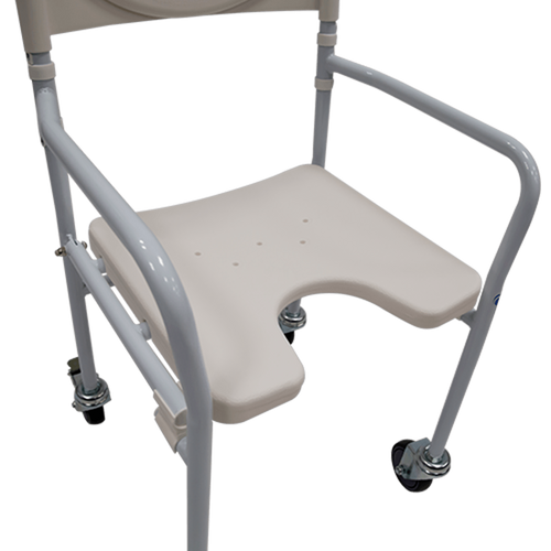 Silla Ducha con Ruedas de 4 pulgadas - Plegable - Blanca