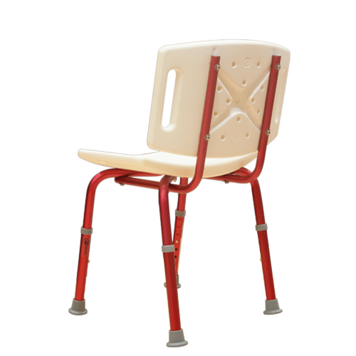 Banco para Ducha con Respaldo - Desarmable - Rojo Granate